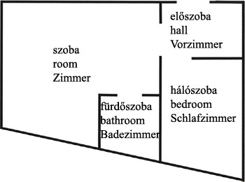 Gyula Apartment 15 floor plan - near the Castle Bath (thermal bath)